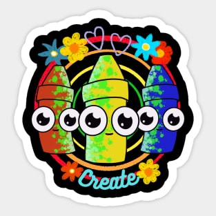 Primary Crayon Buddies Rainbow Border Sticker